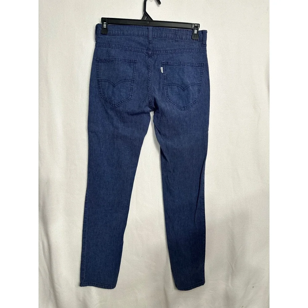 Levis Mens Slim Fit‎ Blue Textured Trousers Pants 31x32 511 Style Zip Fly